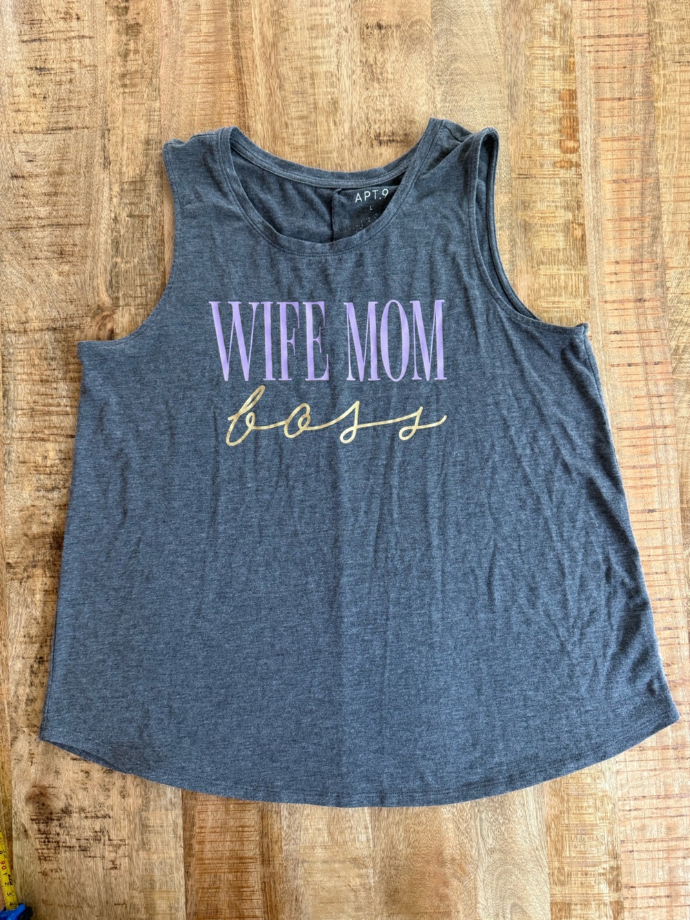 APT. 9 Charcoal 'Wife Mom Boss' Graphic Tank